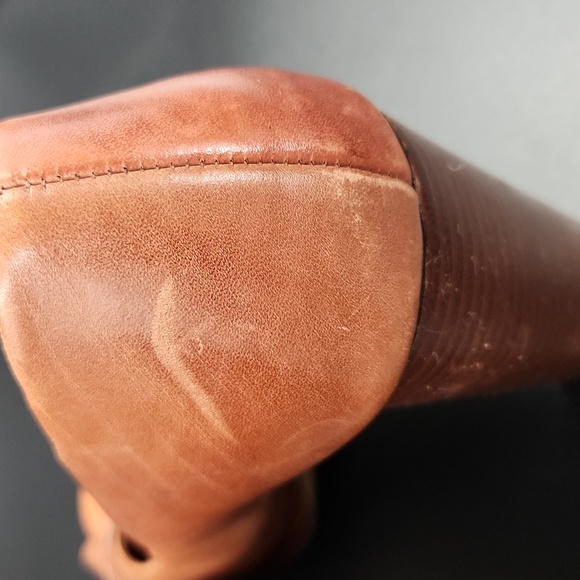 Seychelles Womens Heels Memory Lane Retro Peep Toe Flower Detail Whiskey Size 10 - Picture 14 of 16